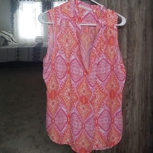 Dressy medallion tank top blouse